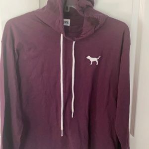 Long sleeve hooded Tshirt by Pink size small